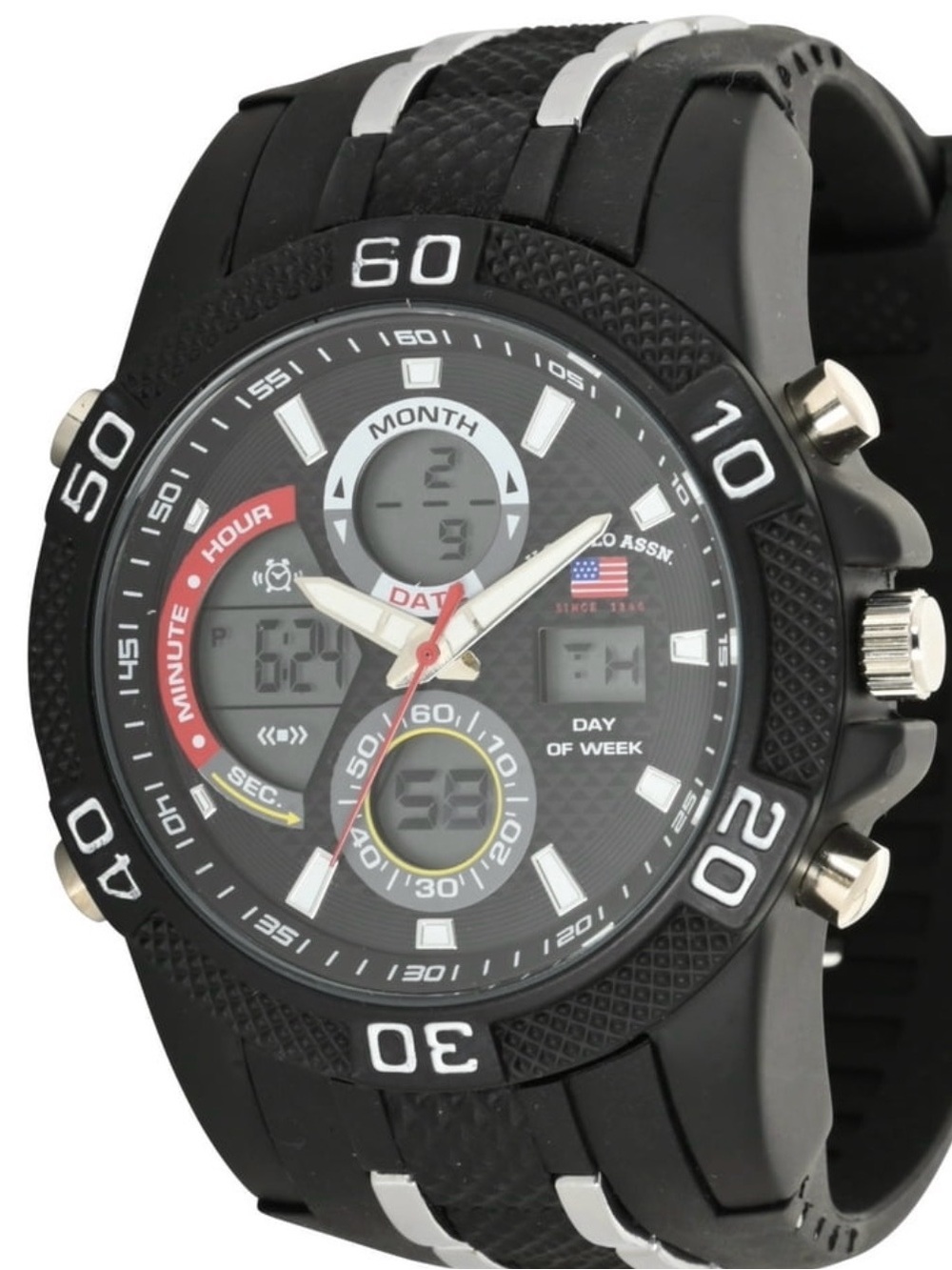 U.S. Polo Assn. Black and Silver Sport Chronograph Watch